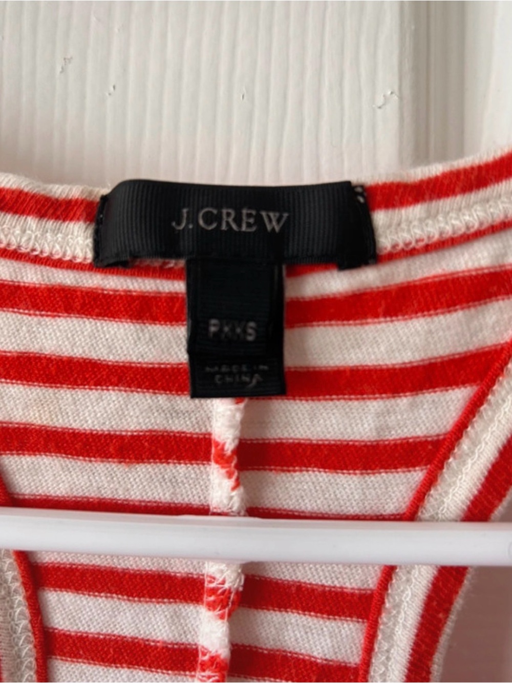 J. Crew Red and White Striped Ribbed Racerback Tank - Picture 3 of 3